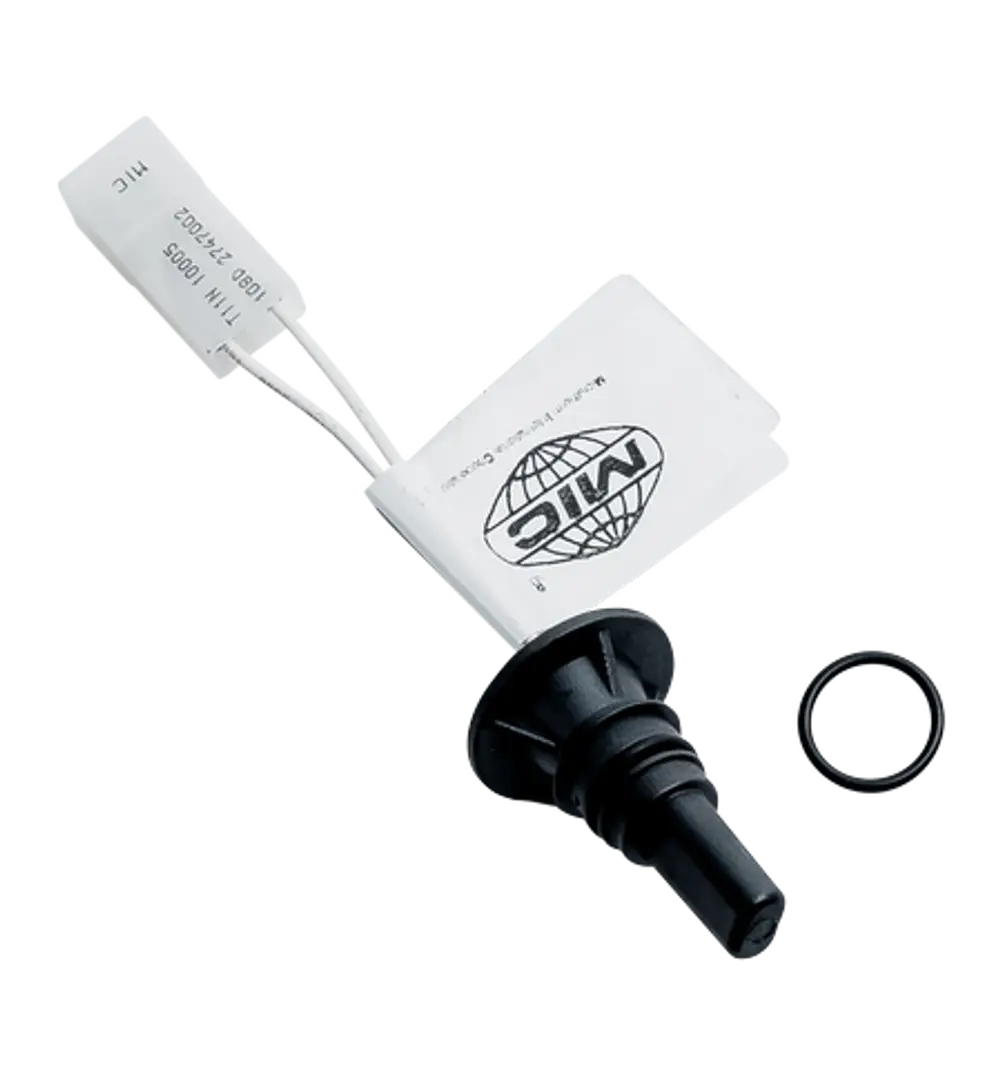 Abgastemperaturwächter von Wolf mit Stecker und O-Ring, geeignet für verschiedene Anwendungen. Klar strukturierte Bauform für einfache Installation.